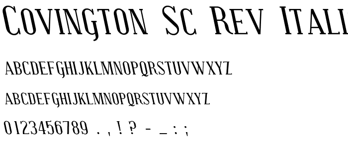 Covington SC Rev Italic police